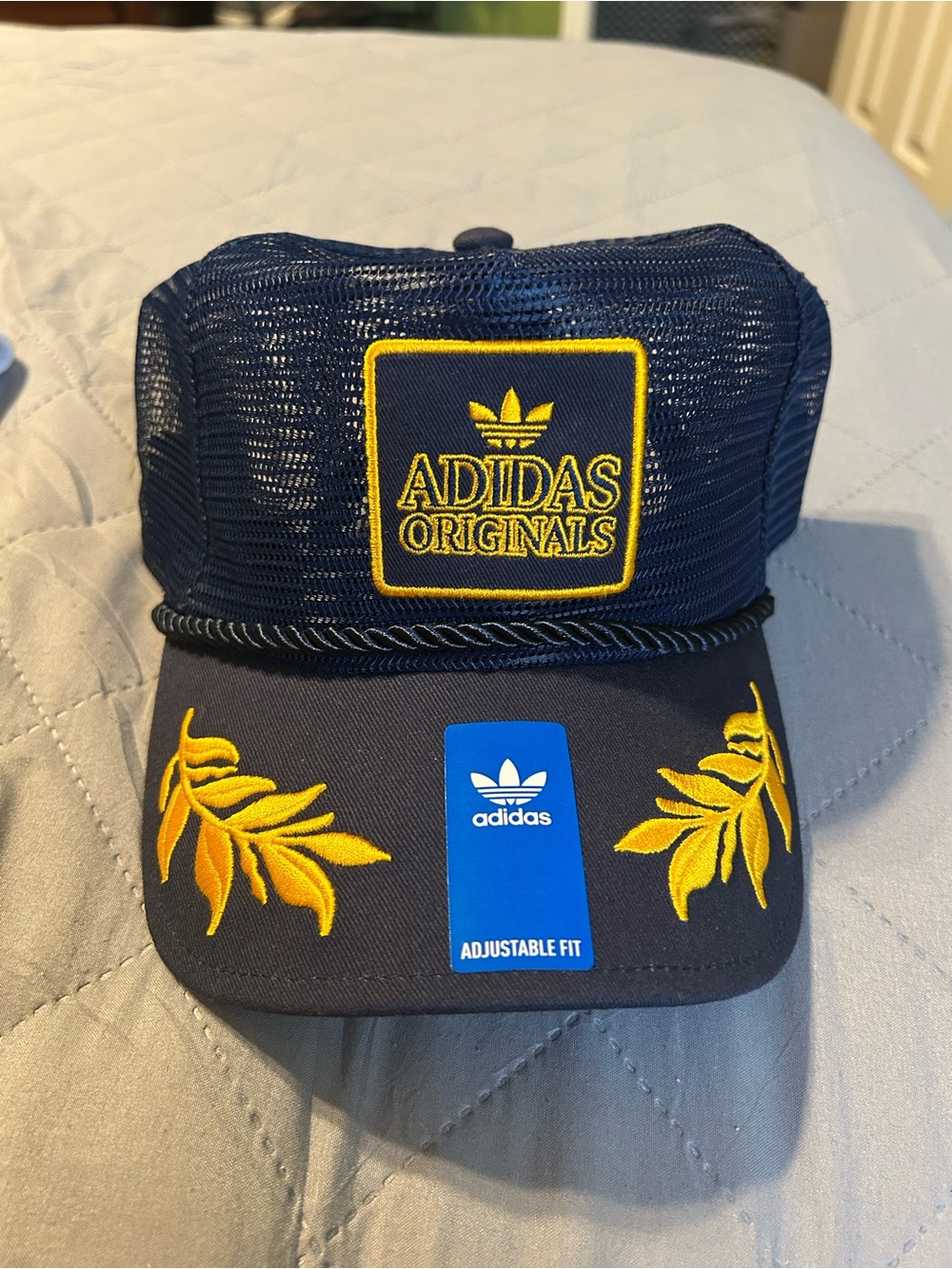 adidas Navy Mesh Back Snapback Cap with Branded Strap
